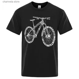 メンズTシャツコットン特大のトップトップクオルメンズ衣料品サイクリングTシャツ自転車アメージングシャツファッションTシャツストリートウェア男性TEE T240202