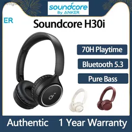 Fones de ouvido de telefone celular Anker Soundcore H30i Fone de ouvido Bluetooth sem fio On-Ear Baixo dobrável 70H Long Playtime Gaming Headset com microfone YQ240202