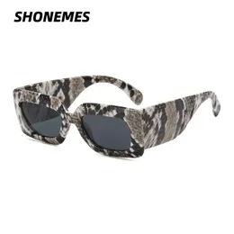 Солнцезащитные очки SHONEMES, квадратные солнцезащитные очки из змеиной кожи, толстые солнцезащитные очки, ретро-дизайн, теневые уличные солнцезащитные очки с защитой от ультрафиолета J240202