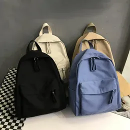 Estudante mochila grande capacidade de náilon portátil cor sólida casual masculino adulto mochila material escolar 240202