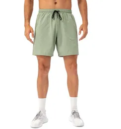 LL-663 Mens Shorts Yoga Kıyafet Erkekler Beşinci Pantolon Çalışan Spor Eğitmeni Kısa Pantolon Spor Giyim Gym Egzersiz Yetişkin Fitness Giyim Pocket Hızlı Kuru Drawstring