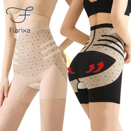 Women's Shapers Flarixa High Waist Flat Belly Panties Seamless Woman Boxer Body Slimming Shaping Pants Push Up Underwear Thin Safety Shorts