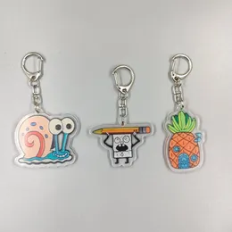 Portachiavi Simpatico cartone animato Anime Schizzo Spugna con matita Ananas Casa Lumaca Portachiavi Piccolo regalo agli amici Studente Portachiavi souvenir