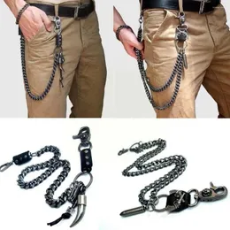 Schlüsselanhänger Taille Kette 2 Linien Punk Jean Einstellbare Hip-hop Metall männer Schädel Zubehör Kopf Hosen Gadgets für Männer