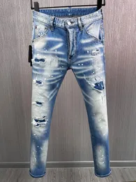 TR APSTAR DSQ Мужские джинсы D2 Хип-хоп Рок Мото DSQ COOLGUY JEANS Дизайн Рваные джинсовые байкерские джинсы DSQ для мужчин 9893 цвет синий