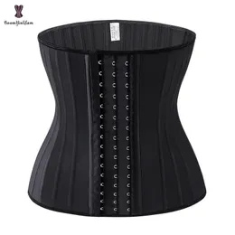 Nero Crema 3 Ganci e occhielli 25 Acciaio Booned Lattice Allenatore in vita Fajas Cintura Cintura Cintura Plus Size Biancheria intima Corsetto Donna 240124