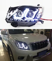 Head Light for Toyota Prado LED Daytime Running Headlight 2010-2013 DRL Turn Signal Dual Beam Lamp Lens Car Styling