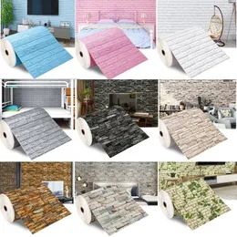 70cmx510 M 3D Continuous Brick Wall Stickers Self-adhesive Wallpaper Waterproof Stickers DIY Home Decoration Foam Wall Stickers 240123