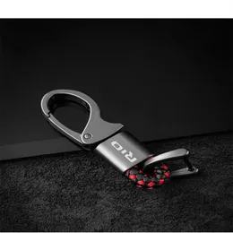 Keychains Car Styling Leather Metal Emblem Key Ring Keychain For Kia Rio 3 4 5 2013 2014 2021 2010 K3 K5 With Logo Ring12573