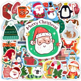 Gift Wrap Christmas Stickers Cute Cartoon DIY Gifts Decals Children Sticker PVC Waterproof Funny Toys Year For Laptop