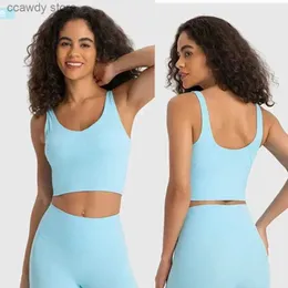 Tanques femininos Camis Lulu Light Support Mulheres Cropped ngth Tank Top Quatro vias Stretch Prateleira Embutida Roupa Interior Yoga Camisa Feels Weights Sport BraH2422