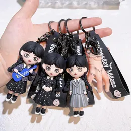 Chaveiros Anime Quarta-feira Addams Chaveiro Adams Família Figura Bonito Boneca Chaveiro Saco Pendente Acessórios Chave Do Carro Presente Para Homens Mulheres Amigos