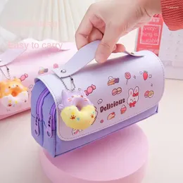 Cute Kawaii Pencil Cases Large Capacity Bag Pouch Holder Box For Girls Office Student Stationery Organizer School Supplie