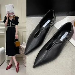 Womens Shoes Handmade 100 Genuine Leather SlipOn Women Simple style soft Cowhide Shoes Ladies Pointed Toe Flat Shoes 240130
