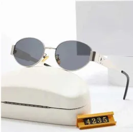 Designer-Sonnenbrillen, Designer-Sonnenbrillen für Damen und Herren, Triomphe-Brille, UV-Schutz, modische Sonnenbrille, Buchstabe, lässig, Retro-Brille, Metall, Vollrahmen, mit Box, 5 V