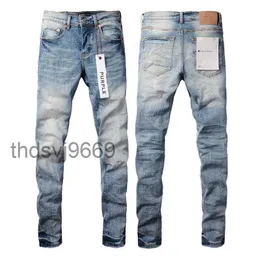 Mens Jeans Luxury Brand Purple Man Black High Street Paint Graffiti Pattern Damaged Ripped Skinny Trousers Denim Pants A2 4VT2