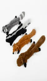 Игрушки для собак без наполнителя с пищалками Прочная плюшевая скрипучая игрушка для жевания собак Мятая игрушка для собак среднего и крупного размера Белка Енот Лиса 9906220