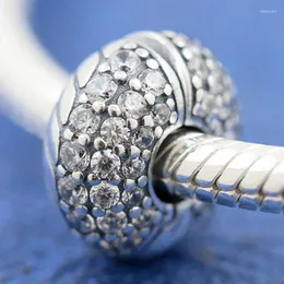 Lose Edelsteine Original Pavé-Schlangenkettenmuster mit Kristall-Clip-Perlen passen zu 925er-Sterlingsilber-Charm-Armbändern und DIY-Schmuck