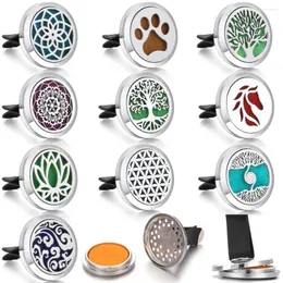 Pendant Necklaces 10pcs/lot Wholesale Aromatherapy Jewelry Car Perfume Diffuser Aroma Locket Rotate Air Freshener Vent Clip