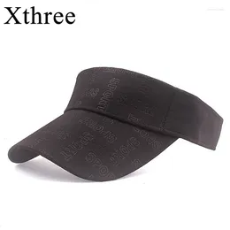 볼 캡 Xthree Summer Women Solid Top Air Cap Sport Sun Visor 야외 여행 모자 숙녀 음영 해변