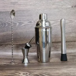 Party Stainless Shaker Cocktail Martini Wine Bicchieri Set di bevande per strumenti Kit mixer Barista Steel Bar Boston 240119