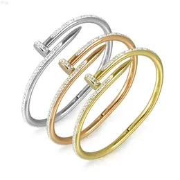 Famous Brands Designer Jewelry Wholesale Fashion Women Crystal Stainless Steel Nail Bracelet