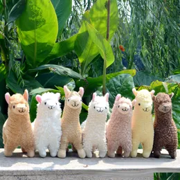 Animais de pelúcia de pelúcia Kawaii Alpaca P Brinquedos 23cm Arpakasso Llama Stuffed Animal Bonecas Brinquedo Japonês Crianças Crianças Aniversário Natal G Dhhew