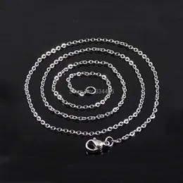 100pcs Good Quality 12 15 2 25 3mm 316L Stainless Steel Cable Chains Pendant Necklaces Men Womens Lady DIY Jewelry Wholesale 240119