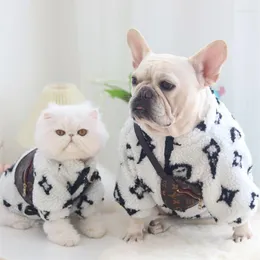 Dog Apparel Luxury Brand Clothes Winter Lamb Wool Warm Pet Clothing Soft Thicken Costume For French Bulldog Suministros Para Perros