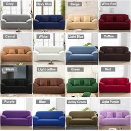 Einfarbige Stretch-Sofabezüge für das Wohnzimmer, elastischer All-Inclusive-Überzug für Ecksofas, Sessel 1234seat 240119