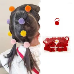 Аксессуары для волос, 20 шт., милые красочные плюшевые шариковые галстуки для детей, резинки для девочек, резиновые резинки для волос, Elastiekjes Haar