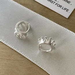 Stud Earrings 2024 Fashion Design Crown For Women Girls Trend Personality Simple Metal Korean Delicate Mini Clip Jewelry