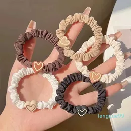 Kopfbedeckungszubehör Love Hair Rope Damen Strapazierfähiges Krawatten-Pferdeschwanz-Gummiband Hochelastisches Krawatten-Haarzubehör Einfaches Lederpullover-Kopfseil