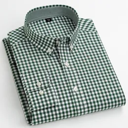 Mens Casual Plaid skjorta Bekväm specialdesign Långärmning Easy Care Shirts Högkvalitativ 100% Cotton Smart Shirts 240201