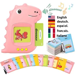 Kids Talking Flash Cards with 224 Sight Words Learning Machine Toys Montessori Speech English German Spanish French Italian 240131