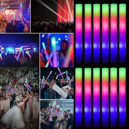 1530Pcs LED Glow Sticks Bulk Colorful RGB Foam Stick Cheer Tube Dark Light for Xmas Birthday Wedding Party Supplies 240126