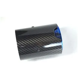 Muffler Blue M Performance Stainless Steel Exhaust End Tips Carbon Fiber Car Pipes 1 Pcs Drop Delivery Mobiles Motorcycles Parts Syst Dhxoi