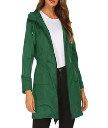 Women039S Jackets 2021 여성 방수 재킷 후드 야외 하이킹 긴 비기 1038797을위한 가벼운 비옷.