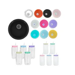 Drinkware Lid Ship Wholesale Replacement Sile Color Plastic Lids For 16Oz Libby Glass Cans Cups 1117 Drop Delivery Home Garden Kitchen Dhile