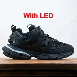 LED Track 3 3.0 Deigner Shoe Balecogaitie-01 Running Shoe Luxury Sneaker TE.S. Gomma Men Women Trener Men Men Pari Lace Up Phantom Balencorbit Opony i 604