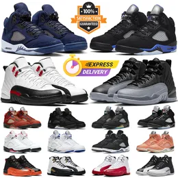 5 Basketbol Ayakkabıları 5s Racer Mavi UNC OREO SİYAH METALİK 12S Siyah Kurt Gri Royalty Kırmızı Taksi Kiraz Tarlası Mor Erkek Sneakers Açık Spor Eğitmenleri İndirim