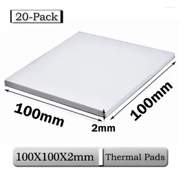 Bilgisayar soğutma 20pcs/lot gdstime 100x100x2mm 2mm kalınlık beyaz termal ped CPU Solma Sebzesi 100x2mm iletken silikon pedler