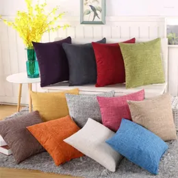 Pillow 40x40cm/ 45x45cm Simple Solid Color Cotton Linen Sofa Cover Throw Pillowcase Home Decor