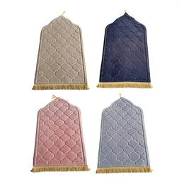 Carpets Portable Prayer Mat Rug Blanket Collectible Worship Kneel Embossing Floor Non-slip Soft For Cafe Bedroom Ramadan Gifts
