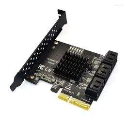 Computerkabel SATA PCI E-Adapter 6 Ports 3.0 zur Express X4-Erweiterungskarte SATA3.0 PCIe PCI-e-Controller für HDD ASMedia ASM1166