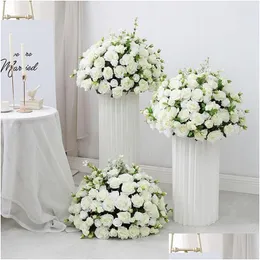 Flores decorativas grinaldas flores decorativas 45cm-70cm personalizado grande bola de flor artificial mesa de casamento centerpieces suporte decoração g dhs28