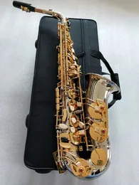 Настоящий выстрел Совершенно новый альт-саксофон A-W037 никелированный золотой ключ супер профессиональный высококачественный мундштук для саксофона