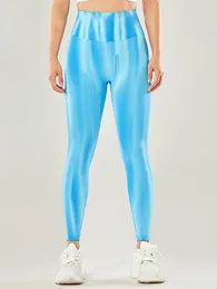 Kvinnors byxor kvinnor yoga hög midja tie-dye tryck stretchy höft lift träning leggings träning springa sport träning byxor