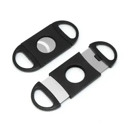 Tagliasigari portatile Lama in plastica Taglierine da tasca Punta tonda Coltello Forbici Manuale Sigari in acciaio inossidabile Strumenti per fumare 9x3,9 cm