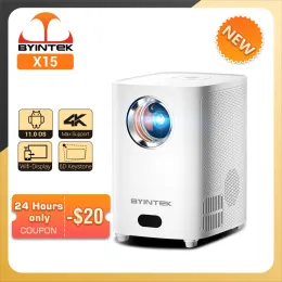 BYINTEK X15 Portable Projector LED Smart Android 11.0 Wifi Home Theater Video Projector for Full HD 1080P 4k Cinema Smartphone